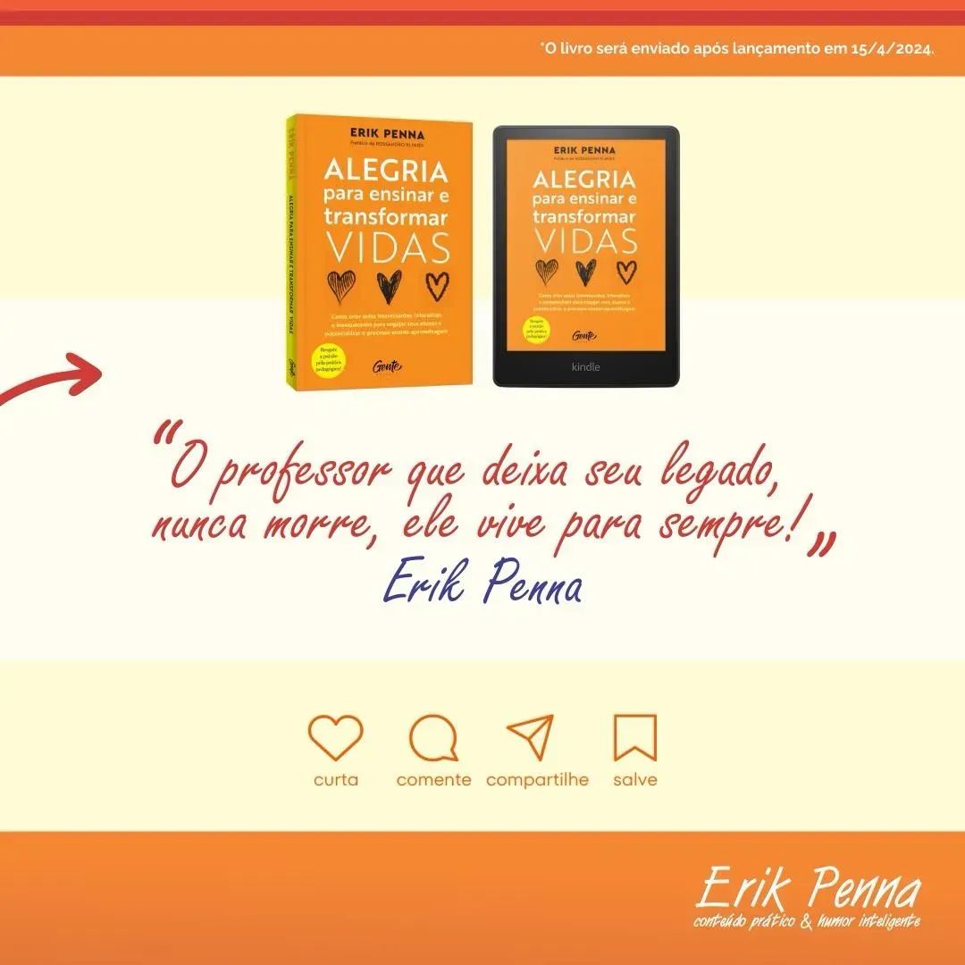 Frase do livro Alegria para Ensinar e Transformar Vidas