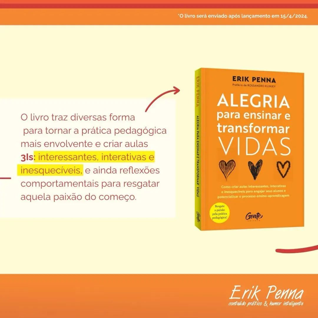 Frase do livro Alegria para Ensinar e Transformar Vidas